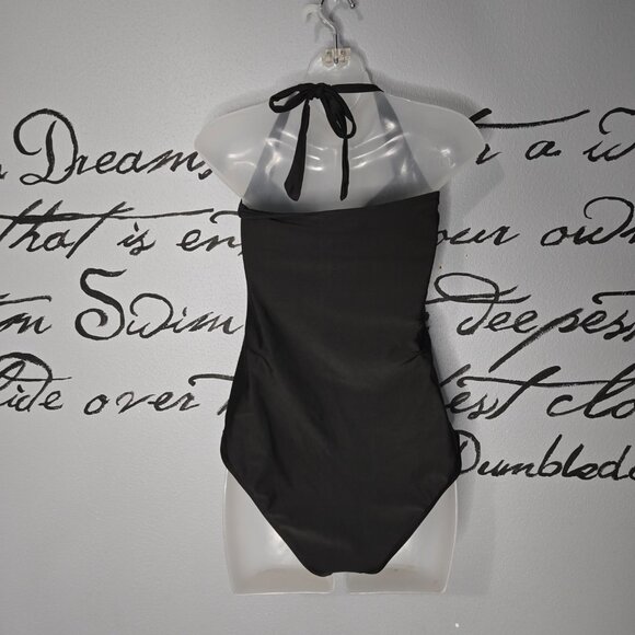 Retro Style One Piece Swimsuit Tummy Control Bathing Suit Push up Full Circle - Picture 5 of 8